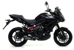 Arrow Race-Tech Exhaust System Kawasaki Ninja 650 / Versys 650 / ER6n Black Aluminum/Carbon Fiber [Demo - Good] -Puig Shop arrow race tech exhaust system kawasaki ninja650 versys650 er6n 2