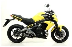 Arrow Race-Tech Exhaust System Kawasaki Ninja 650 / Versys 650 / ER6n Black Aluminum/Carbon Fiber [Demo - Good] -Puig Shop arrow race tech exhaust system kawasaki ninja650 versys650 er6n