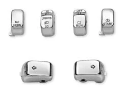 Biker's Choice Chrome Switch Cap Kit For Harley 1996-2013