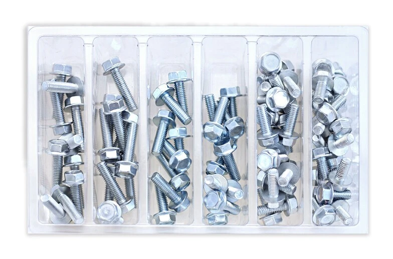 Bolt Hardware M6 Hex Flange Bolt Assortment 80 Piece Kit