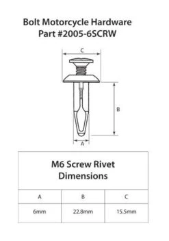 Bolt Hardware M6 Screw Rivet Kit Yamaha -Puig Shop bolt hardware m6 screw rivet kit10 pk 2