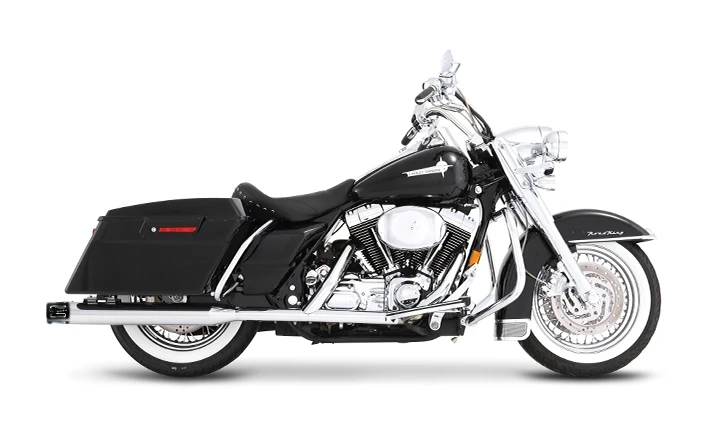 Rinehart 3 1/2" Slotted Slip-On Mufflers For Harley Touring 1995-2009
