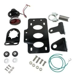 TC Bros Round 2" Side Mount Tail Light / License Plate Bracket -Puig Shop tc bros round2 side mount tail light license plate bracket 2