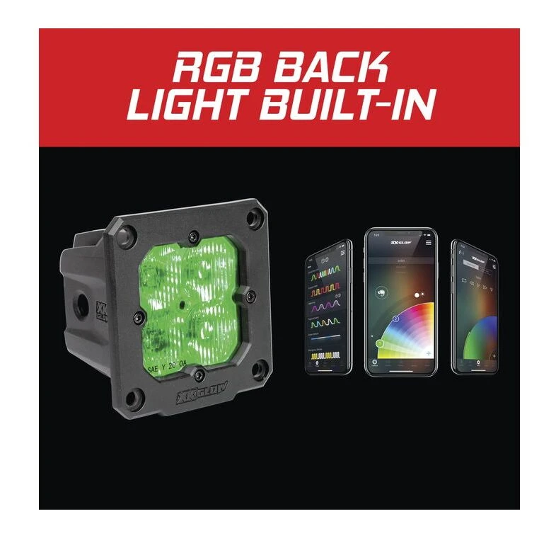 XKGlow Flush Mount RGB Pod Light Pair 4 XKGlow Flush Mount RGB Pod Light Pair - Image 2